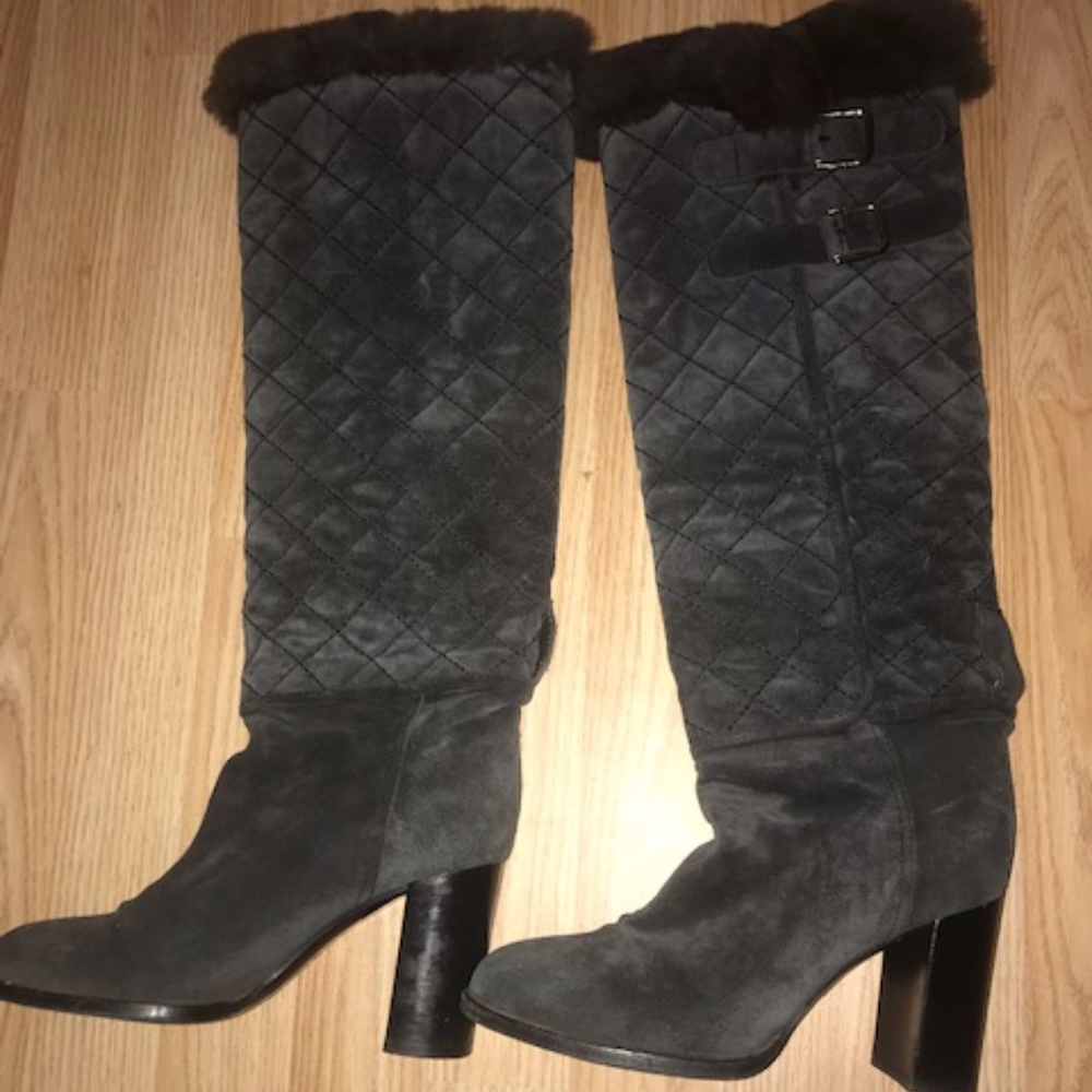 CHANEL fur boots shoes EU 36